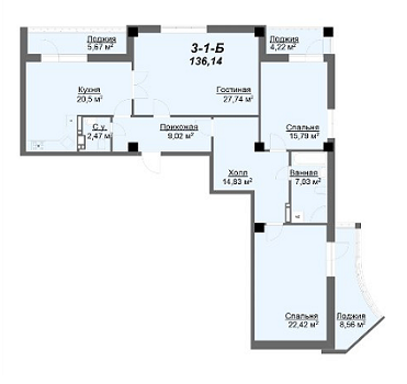 3-кімнатна 136.14 м² в ЖК Резиденція від 36 000 грн/м², Харків