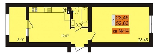 1-комнатная 53.83 м² в ЖК Сады Ривьеры от 13 000 грн/м², с. Фонтанка