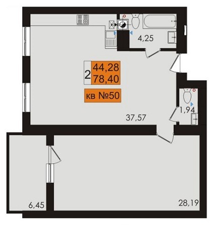 2-кімнатна 78.4 м² в ЖК Сади Рів`єри від 13 000 грн/м², с. Фонтанка