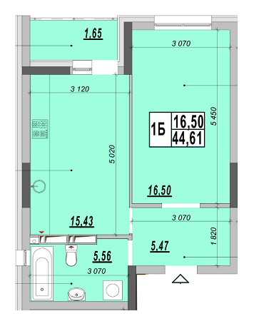 1-кімнатна 44.61 м² в ЖК Рідне місто від 17 100 грн/м², Київ