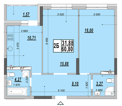 2-комнатная 60.8 м² в ЖК Рідне місто от 15 000 грн/м², Киев