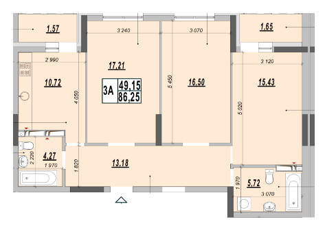 3-кімнатна 86.25 м² в ЖК Рідне місто від 15 310 грн/м², Київ