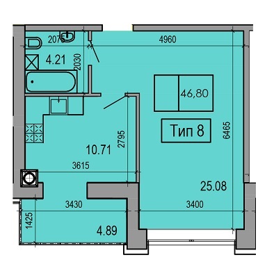 1-кімнатна 46.8 м² в ЖК Салют від забудовника, Дніпро