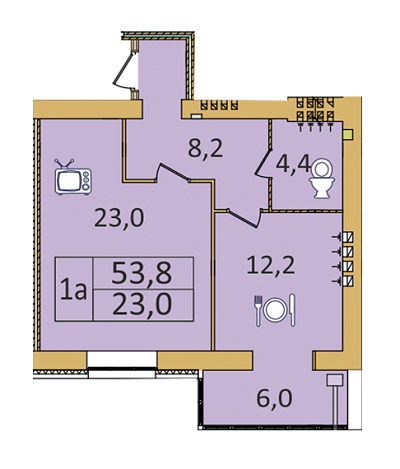 1-кімнатна 53.8 м² в ЖК Сімейний від забудовника, Дніпро