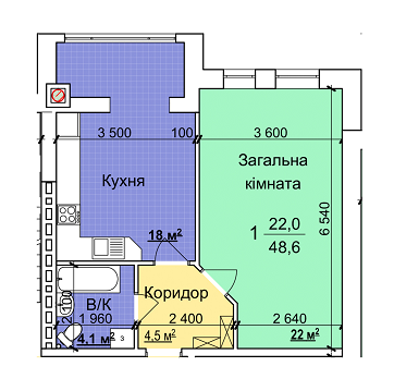 1-кімнатна 48.7 м² в ЖК Сімейний квартал від 12 000 грн/м², с. Требухів