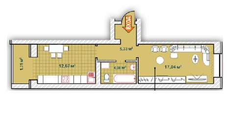 1-кімнатна 40.43 м² в ЖК Синергія 2+ від 11 400 грн/м², м. Ірпінь