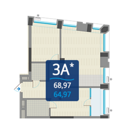 3-комнатная 68.97 м² в ЖК Славутич от 23 670 грн/м², Киев