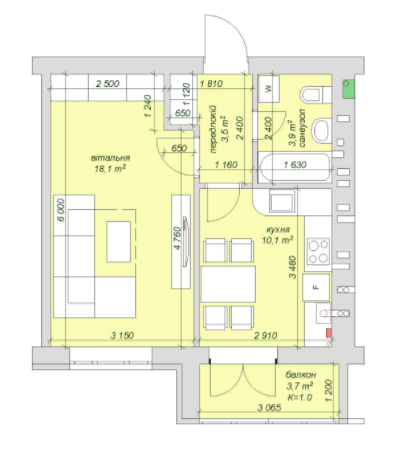 1-комнатная 39.3 м² в ЖК Софиевский пассаж от 20 640 грн/м², с. Софиевская Борщаговка