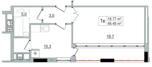 1-комнатная 48.48 м² в ЖК Старый Город от застройщика, Львов