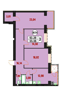 3-кімнатна 93 м² в ЖК на Старокостянтинівському шосе, 20/6 від забудовника, Хмельницький