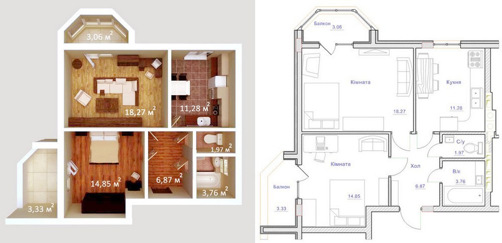 2-комнатная 64 м² в ЖК Счастливые пролиски от 14 900 грн/м², с. Пролиски