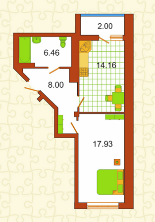 1-комнатная 47.55 м² в ЖК Сяйво от 29 400 грн/м², г. Ирпень