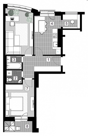2-комнатная 58.8 м² в ЖК Женевьева-2 от 17 070 грн/м², г. Ирпень