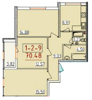 3-кімнатна 70.48 м² в ЖК Тридцять четверта перлина від 16 330 грн/м², Одеса