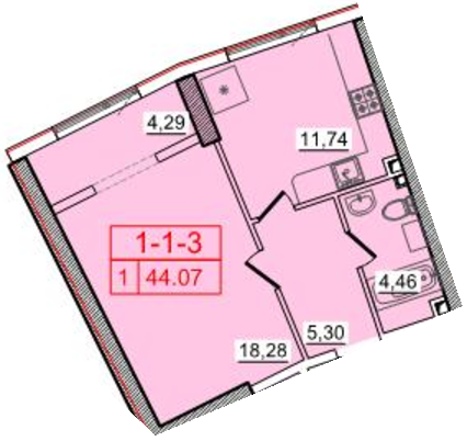 1-комнатная 44.07 м² в ЖК Тридцать шестая жемчужина от 24 170 грн/м², Одесса