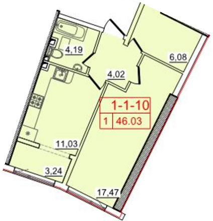 1-комнатная 46.03 м² в ЖК Тридцать шестая жемчужина от 24 170 грн/м², Одесса