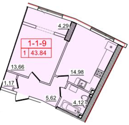1-кімнатна 43.84 м² в ЖК Тридцять шоста перлина від 24 170 грн/м², Одеса