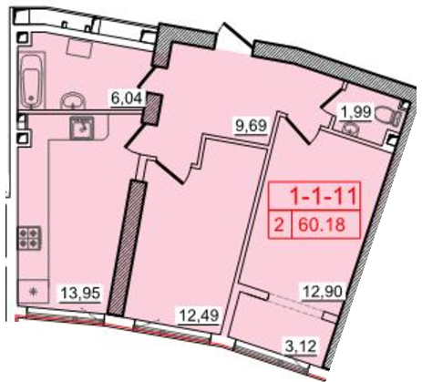 2-кімнатна 60.18 м² в ЖК Тридцять шоста перлина від 23 490 грн/м², Одеса