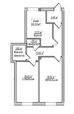 2-комнатная 68 м² в ЖК Фамильный Двор от застройщика, Хмельницкий