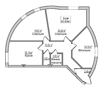 3-кімнатна 85.8 м² в ЖК Фамільний Двір від забудовника, Хмельницький