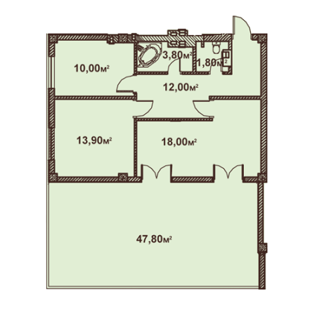 2-комнатная 73.84 м² в ЖК Феличита от 36 500 грн/м², Харьков