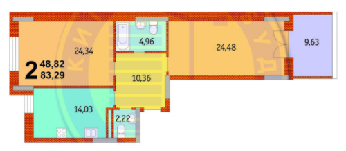 2-комнатная 83.29 м² в ЖК Французский квартал от 42 406 грн/м², Киев