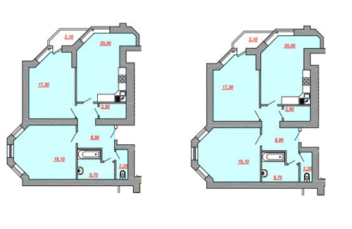 5+ комнат 78.2 м² в ЖК Центральный от застройщика, Луцк