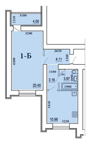 1-комнатная 46.62 м² в ЖК Чабаны от 15 000 грн/м², пгт Чабаны