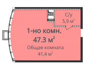 1-кімнатна 47.3 м² в ЖК Чотири сезони від 23 700 грн/м², Одеса