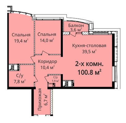 2-комнатная 100.8 м² в ЖК Четыре сезона от 23 200 грн/м², Одесса