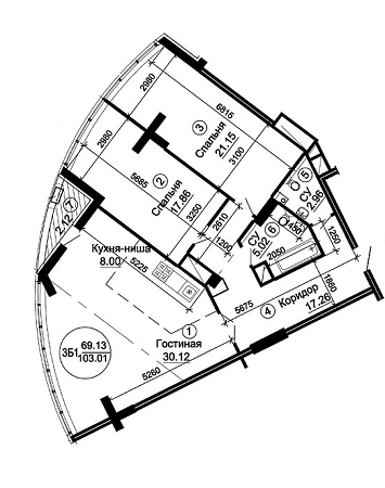 3-кімнатна 103.01 м² в ЖК Чкаловський від 20 500 грн/м², Дніпро