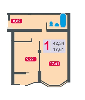 1-кімнатна 42.34 м² в ЖК Еко-дім на Величковського від забудовника, Львів