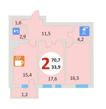 2-кімнатна 70.9 м² в ЖК Еко-дім на Мечникова 2 від 25 220 грн/м², Львів