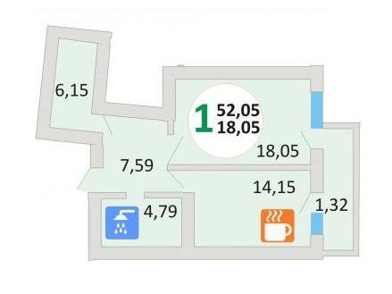 1-кімнатна 52.05 м² в ЖК Еко-дім на Стрийській від забудовника, Львів