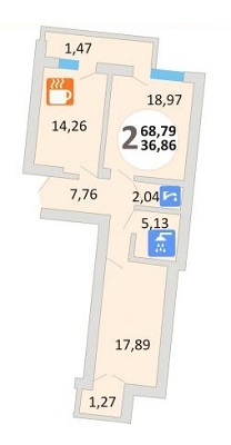 2-комнатная 68.79 м² в ЖК Эко-дом на Стрыйской от застройщика, Львов