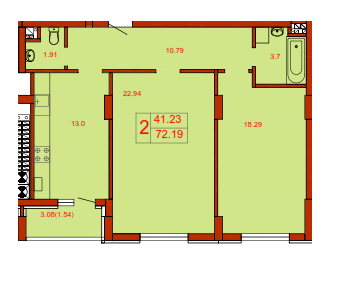 2-комнатная 72.19 м² в ЖК Энди Ворхол от застройщика, Львов