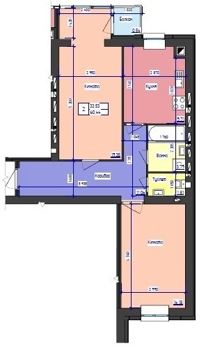 2-комнатная 60.44 м² в ЖК Южный квартал от 15 800 грн/м², Черновцы