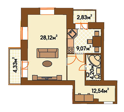 1-кімнатна 57.5 м² в ЖК Янтарний від забудовника, м. Ірпінь