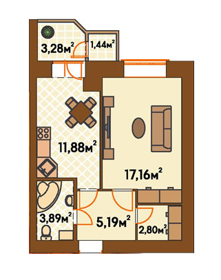 1-кімнатна 44.61 м² в ЖК Янтарний від забудовника, м. Ірпінь