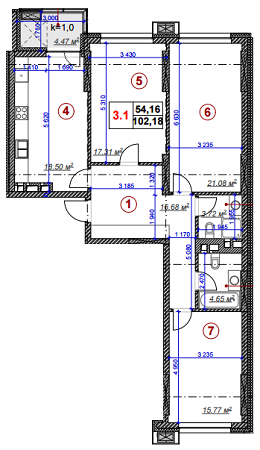 3-комнатная 102.18 м² в ЖК Ярославов Град от 64 550 грн/м², Киев