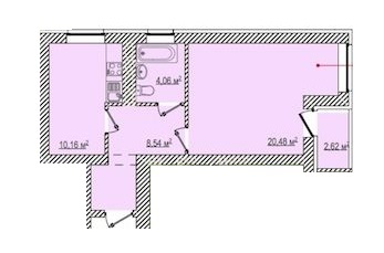 1-кімнатна 44.55 м² в ЖК Berlin House від 25 050 грн/м², Харків