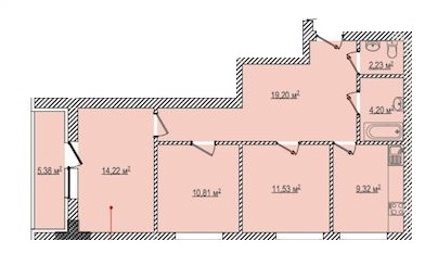 3-комнатная 74.2 м² в ЖК Berlin House от застройщика, Харьков