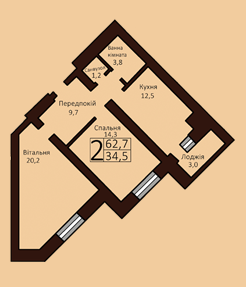 2-комнатная 62.7 м² в ЖК Borispol Grand от 18 900 грн/м², г. Борисполь