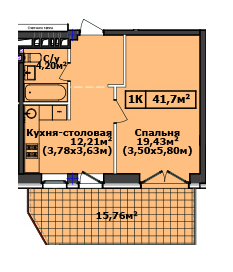 1-кімнатна 41.7 м² в ЖК Comfort City Рибінський від 22 000 грн/м², Дніпро