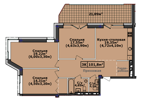 3-кімнатна 129.8 м² в ЖК Comfort City Рибінський від 30 000 грн/м², Дніпро