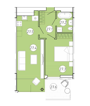 1-комнатная 51.04 м² в ЖК Forum Apartments от 39 550 грн/м², Львов