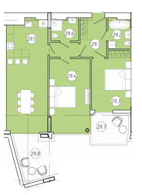 1-кімнатна 83.4 м² в ЖК Forum Apartments від 42 650 грн/м², Львів