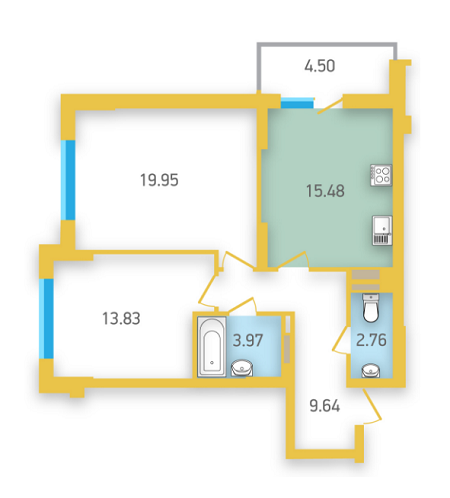 2-кімнатна 66.98 м² в ЖК Friendly House від забудовника, Київ