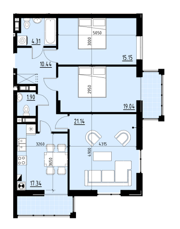 3-кімнатна 89.32 м² в ЖК Globus Comfort від 13 250 грн/м², Львів