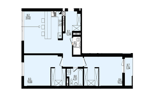 2-кімнатна 85.72 м² в ЖК Globus Panorama від 18 000 грн/м², Львів